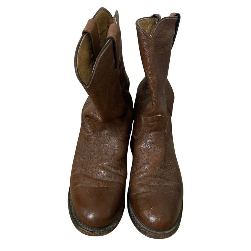 Justin Boots Mens 6.5 Womens 8 Brown Corona Classic Roper Western Cowboy Leather